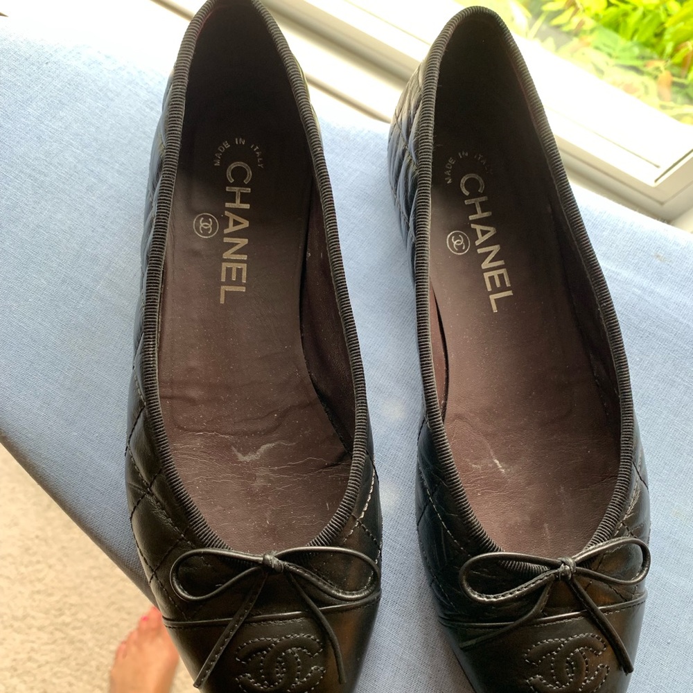 Chanel Ballerinas Black Quilted